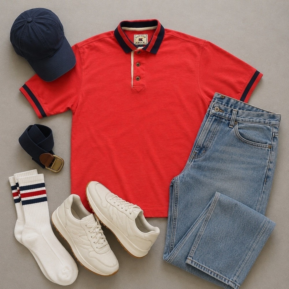 Vintage Cutter & Buck Mens Short Sleeve Polo Shirt Coral Red Size M